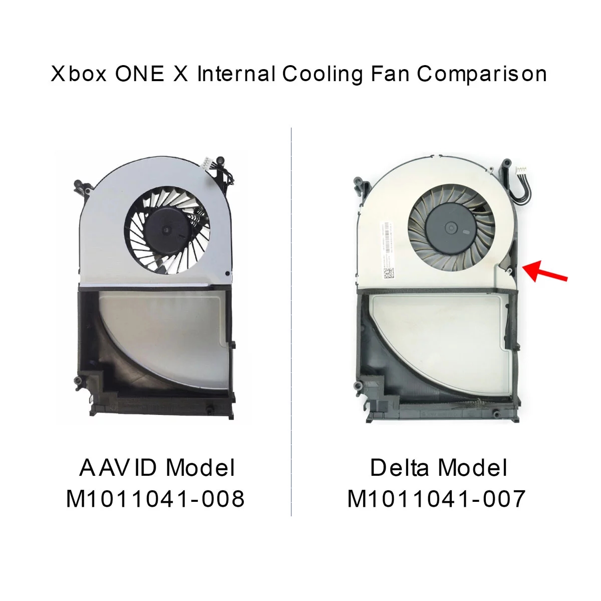 Xbox One X Internal Fan Comparasion